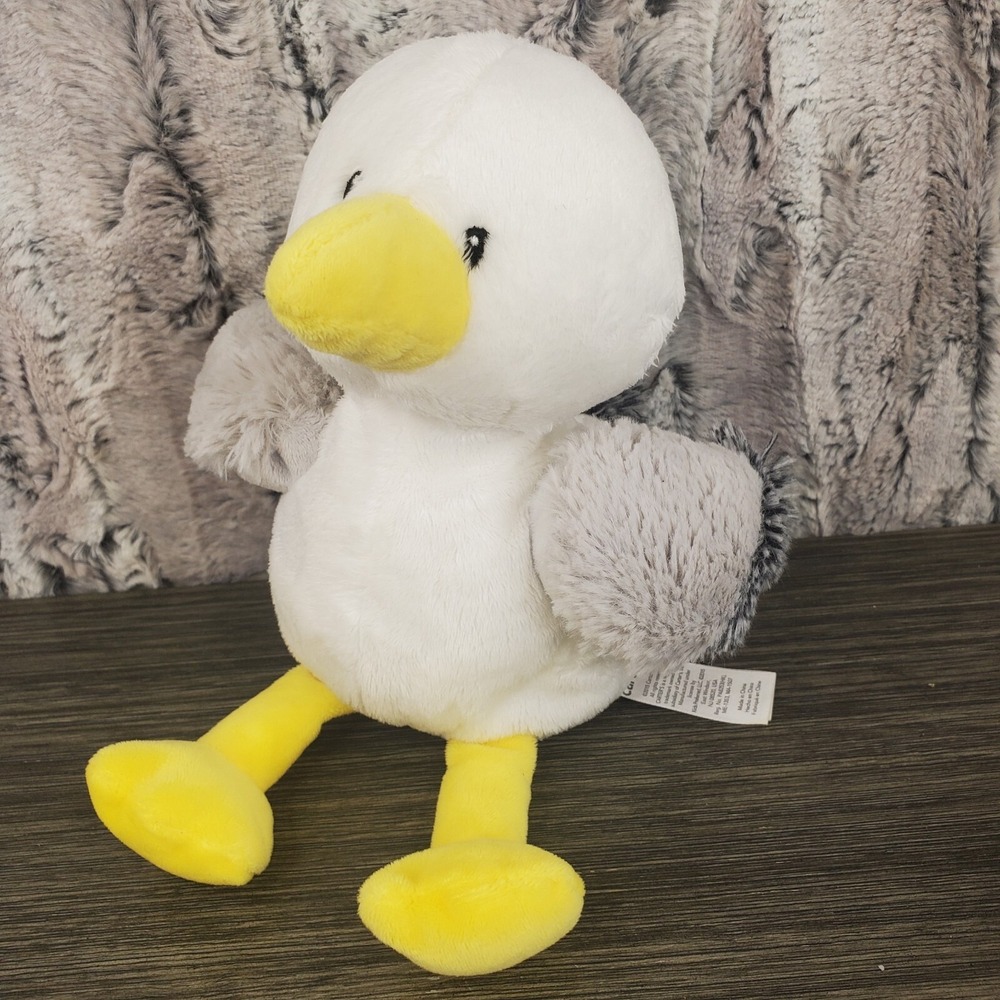 Carter's Seagull Plush Bird Baby Toy White Yellow Gray Stuffed Animal Lovey 9"